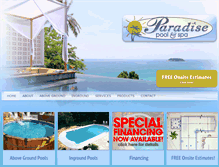 Tablet Screenshot of paradisepoolnspas.com